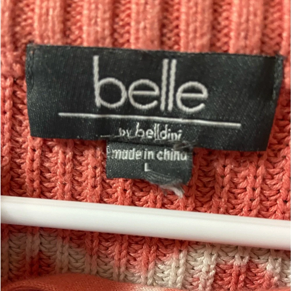 Belle by BELLDINI Women's Cotton Striped Long Sleeve Sweater Size L - Picture 5 of 5